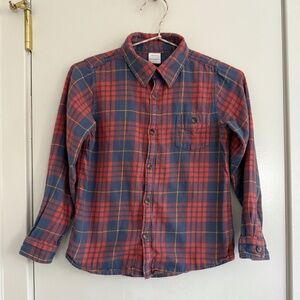 Hannah Anderson Boys Fireside Flannel Shirt in Foggy Blue Size 8
